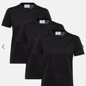 PRADA set of 3 pack crew Jersey tee shirts blue black navy women S